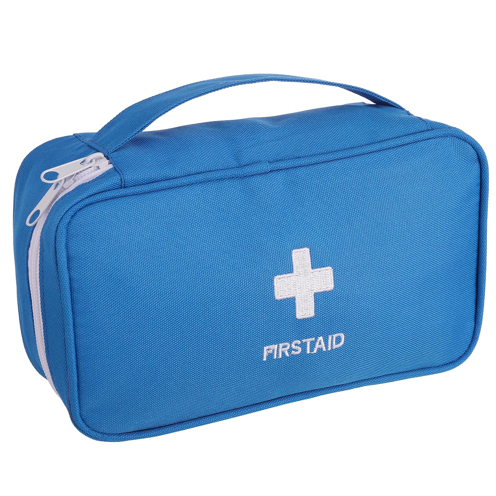 upain Mini First Aid Bag Empty Medicine Kit Pouch Travel Emergency Pouch Lightweight Medicine Storage Bag Multifunctional Layered for Emergency Home Office Car Outdoors Boat Camping Hiking(Blue)