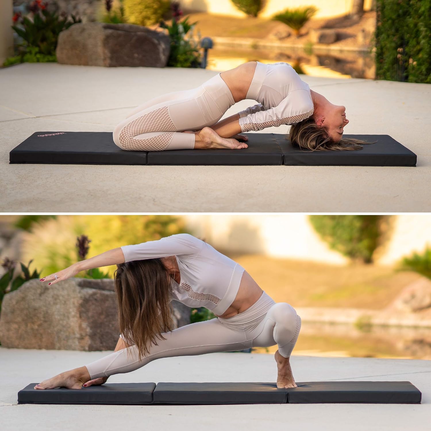 GoSports 6’x2’ Tri-Fold Exercise Fitness Mat - Great for Workouts, Yoga, MMA and More, Black : Sports & Outdoors