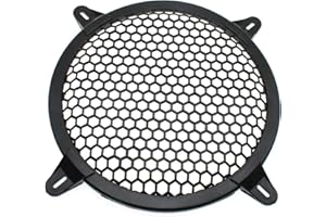LBTODH Speaker Grill Protector Cover 2pcs 10 Inch Car Subwoofer Speaker Cover Mesh Round Waffle Guard Protector Grille(Black)