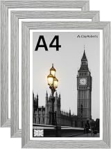 Clay Roberts A4 Light Grey Photo Frame – Wall Mount, Portrait or Landscape
