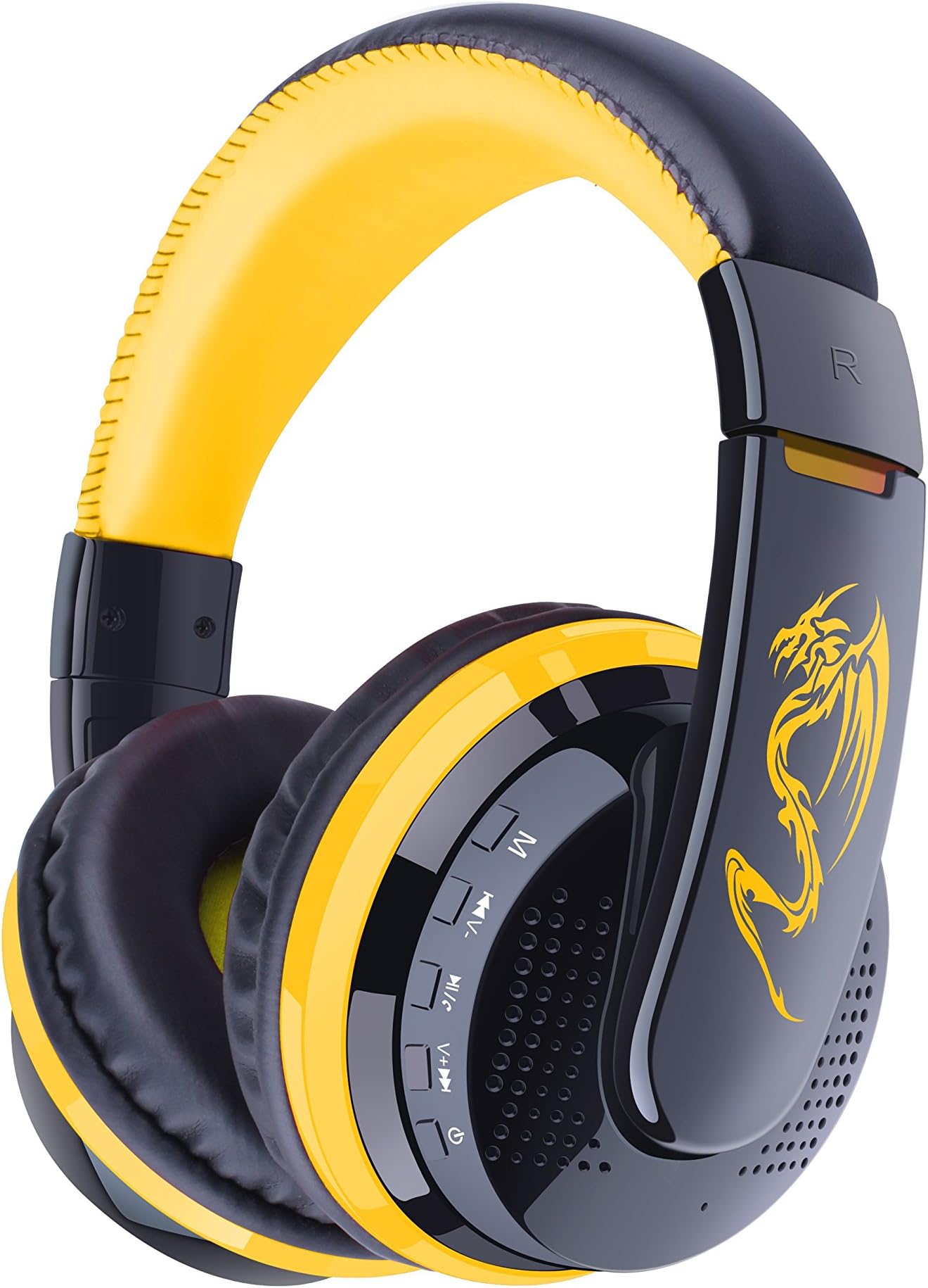 Mowon MX666 Wireless Bluetooth Headset Over-Ear Headphones Stereo build-in Microphone, Support Hands-free TF Card FM Radio MP3 for Smartphones iPhone (Yellow)