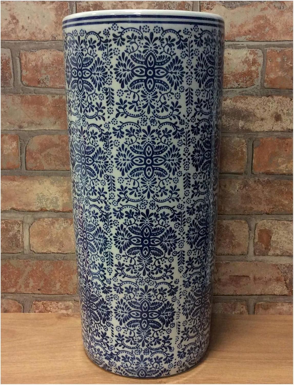 ceramic umbrella holder on Umbrella Stands Home Kitchen Acacia Blue And White Moroccan Ceramic Umbrella Stand