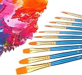 Amazon Basics Paint Brush Set PBT Wood Handle 10-Piece Assorted Sizes view 5