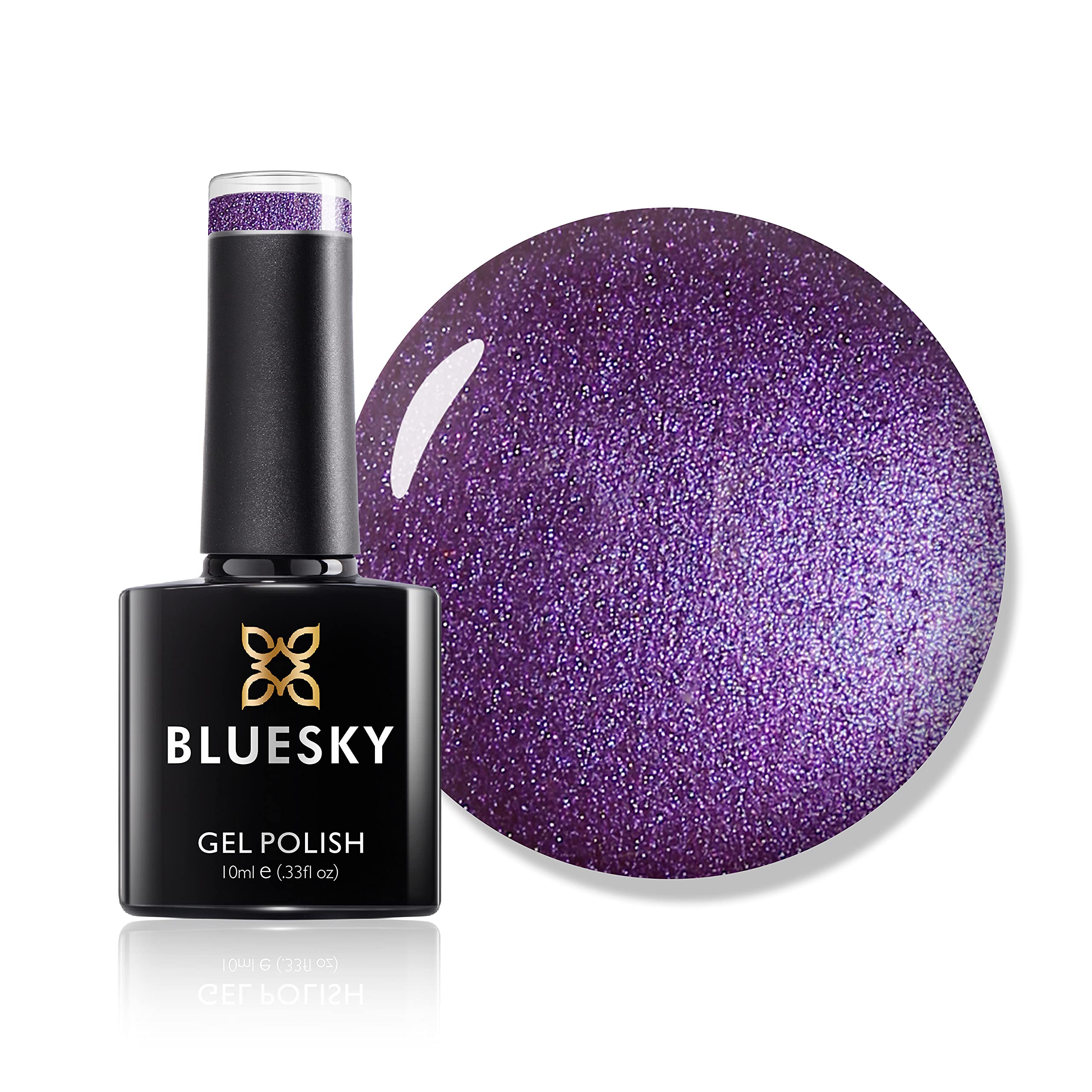 Bluesky Gel Nail Polish, Purple Purple 80530, Dark, Glitter, Purple,Violet Long Lasting, Chip Resistant, 10 ml (Requires Drying Under UV LED Lamp)