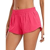 CRZ YOGA Low Waisted Running Shorts for Women 2.5" - Mesh Liner Quick Dry for Workout Sport Athletic with Zipper Pocket