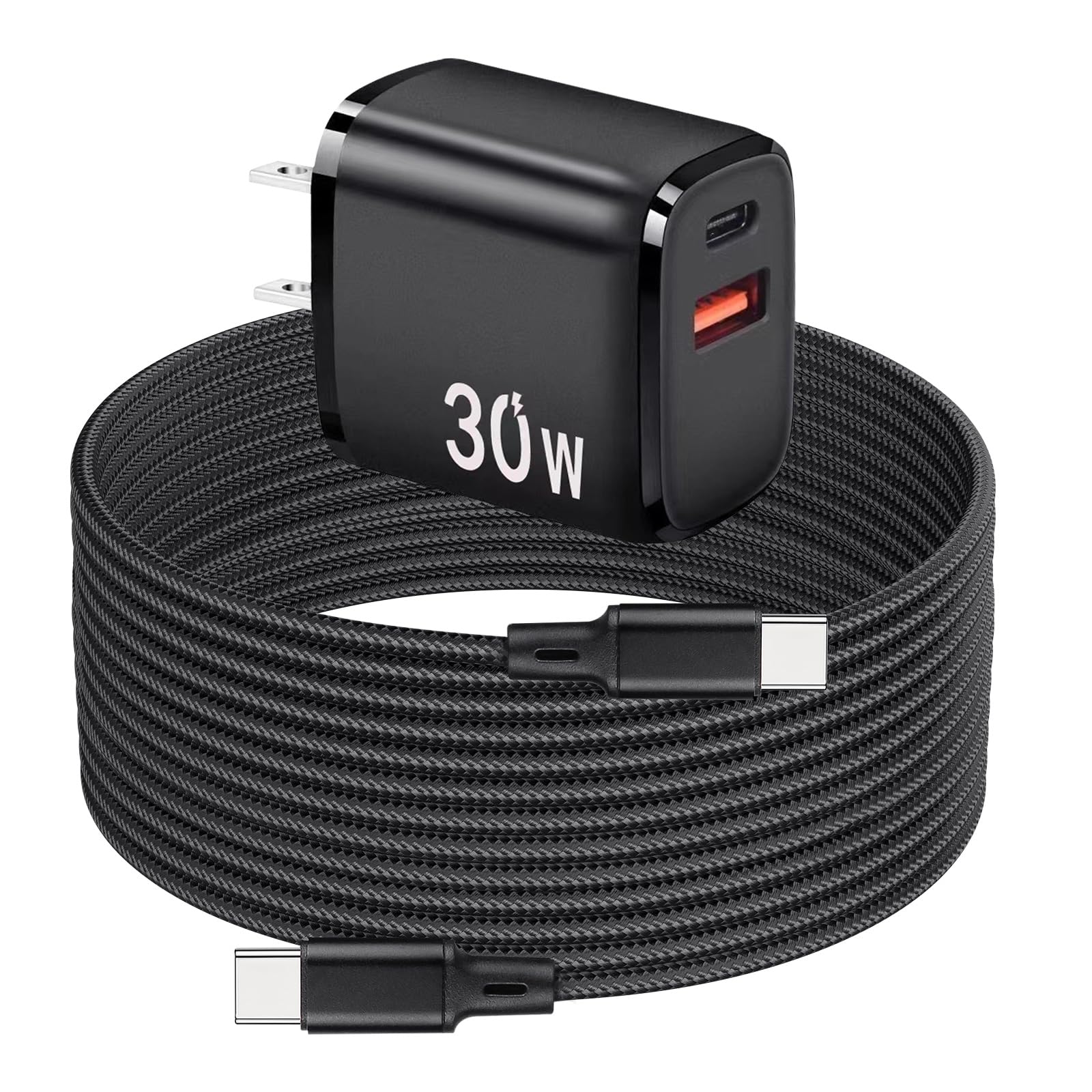 Photo 1 of PD 30W USB C Fast Charger Compatible with Meta Quest 3 3S - Dual Port USB + Type C Adapter with 6.6ft C to C Charging Cable for Oculus Quest 2 VR Headset