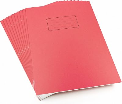 Silvine A4 Exercise Book Red Pack of 10 80 Pages 10mm Squares EX118