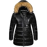 CREATMO US Women's Plus Size Winter Coats Long Puffer Jacket Fleece Lined Parka Removable Fur Hood Available in 1X To 5X