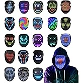 Titosha Light Up Mask Halloween Face Transforming with Gesture Sensing, LED Mask for Kids Cosplay Costume