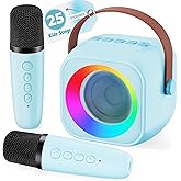 Two3Sevens Mini Karaoke Machine for Kids | Pre-Loaded 25 Kids Songs | Bluetooth Speaker, 2 Wireless Microphones | Ages 3, 4, 5, 6, 7+ Year Old Birthday Gift | Toy for Girls, Boys, Toddler