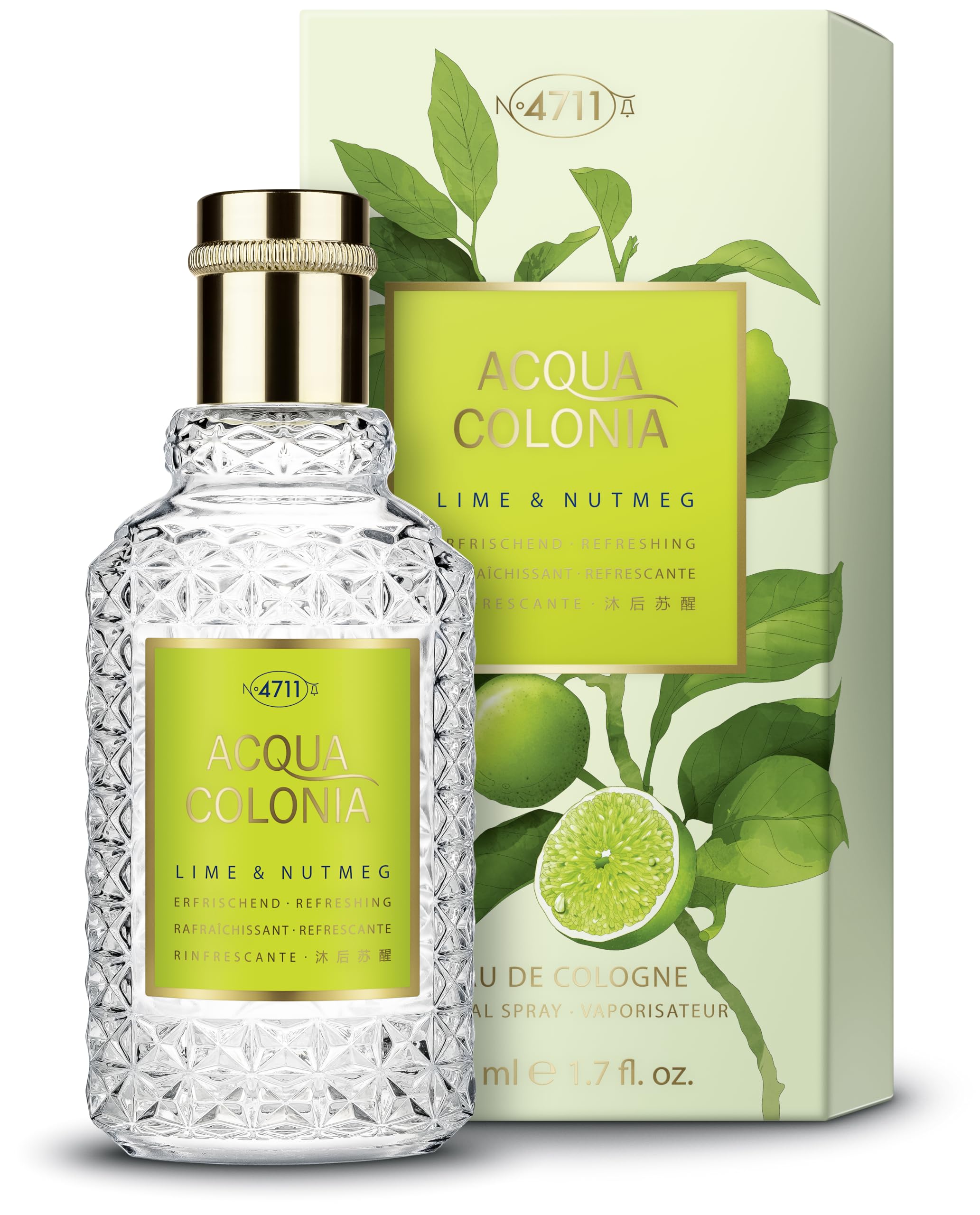 4711 Acqua Colonia Lime & Nutmeg | Eau de Cologne - refreshing - wellness for the senses | 50 ml natural spray