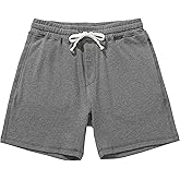 AMY COULEE Mens Athletic Workout Shorts 5.5" Cotton Casual Shorts Elastic Waist Joggers Sports SweatShorts