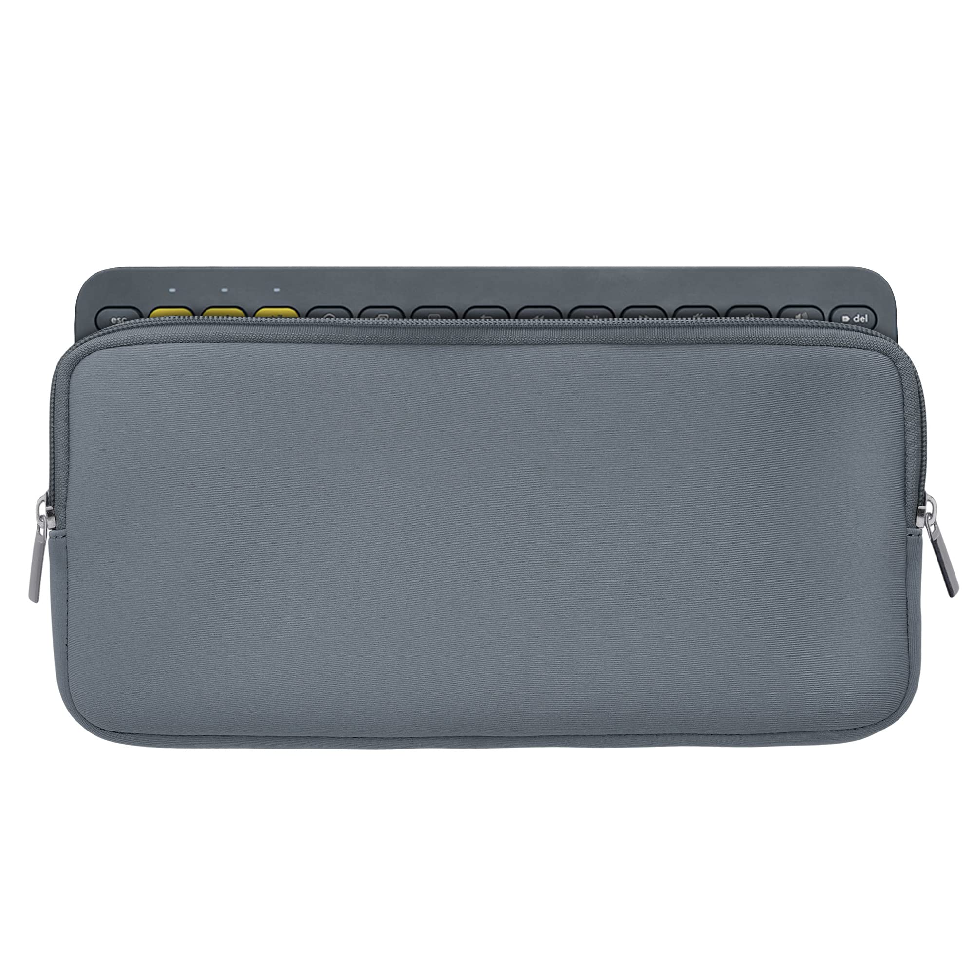 kwmobile Neoprene Case Compatible with Logitech K380 - Case for Keyboard Soft Travel Sleeve - Grey