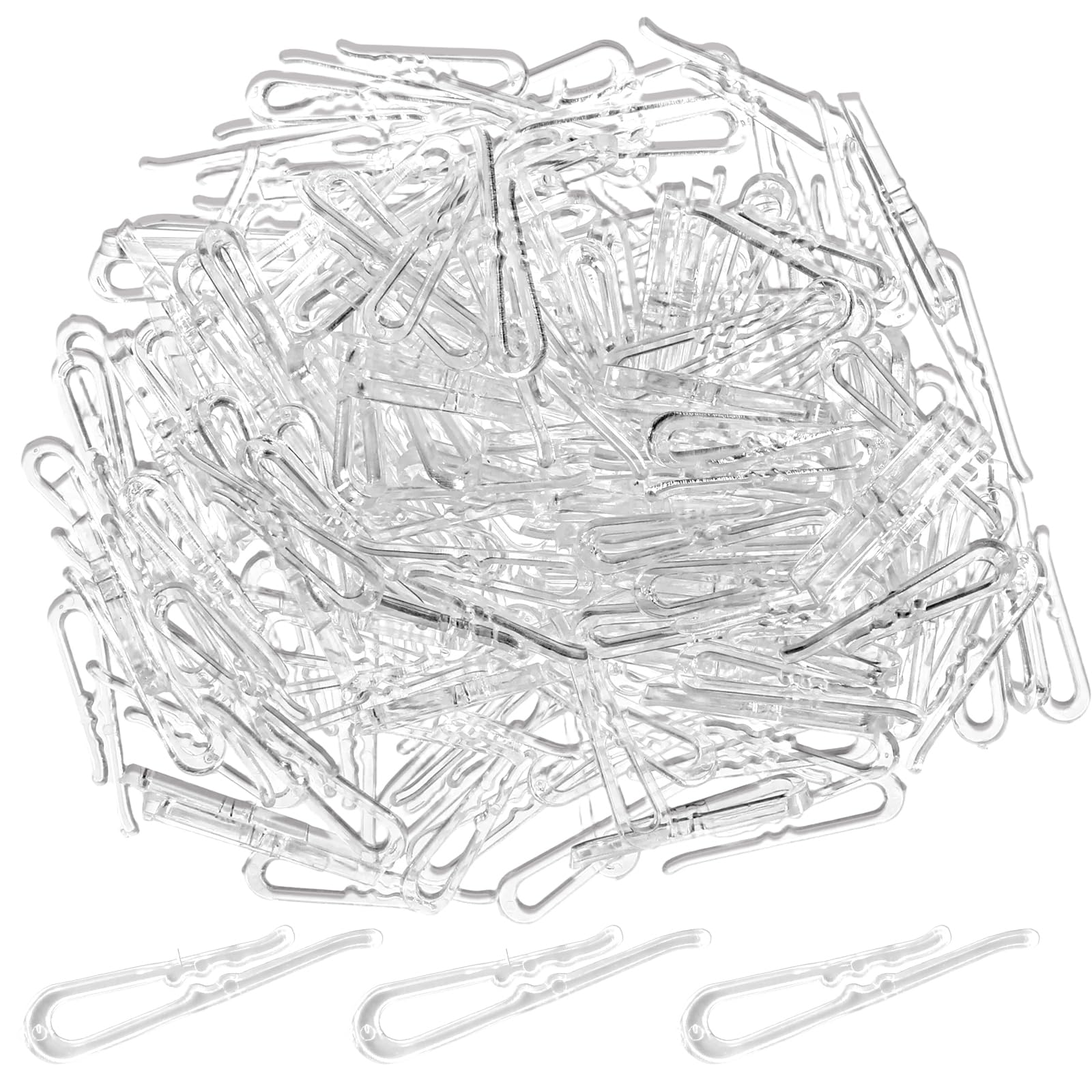 Photo 1 of 200Pcs Clear Plastic U Shape Alligator Clips, 1.5” Alligator Clips with Teeth U Shape Plastic Clothespins for Shirts Fabric Folding Ties Socks Pants Hold Garments in Place