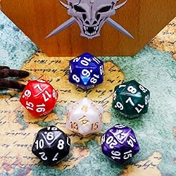 6 Pieces 20 Sided DND Dice,D20 Polyhedral Dice,22mm