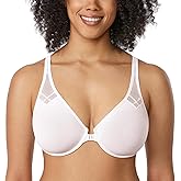 DELIMIRA Women's Front Closure Racerback Bras Plus Size Full Coverage Supportive Underwire Plunge Unlined Bra