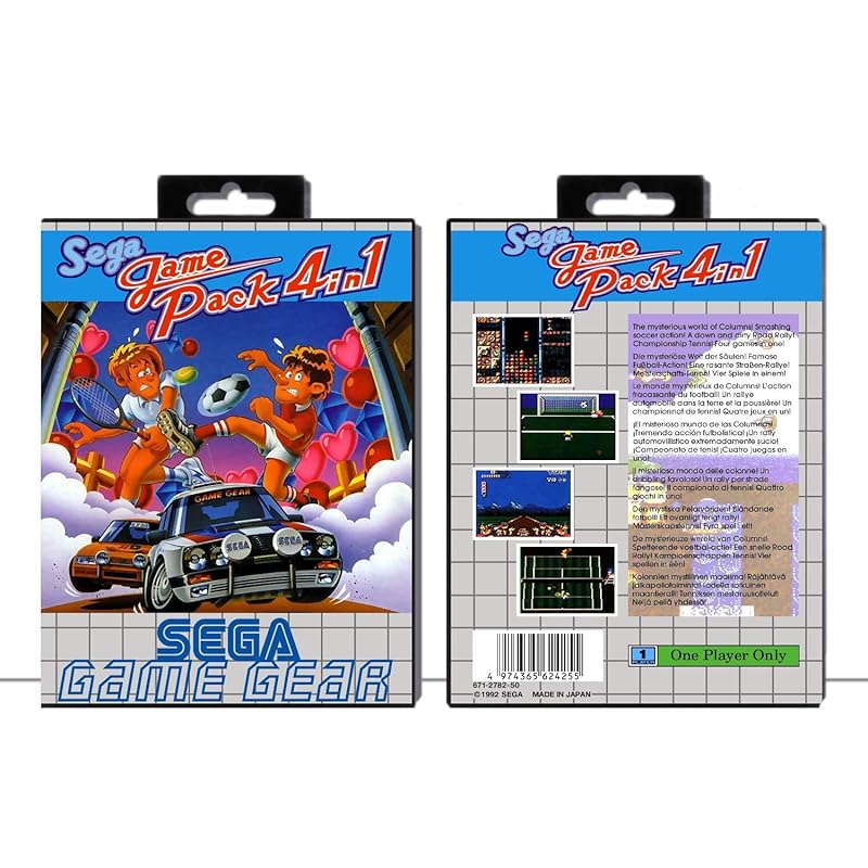 Sega Game Pack 4 in 1 Sega Game Gear Black Game Case