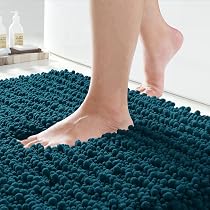 Yimobra Original Luxury Shaggy Bath Mat, 44.1 X 24 Inches, Soft and Cozy,  Super Absorbent Water, Non-Slip, Machine-Washable, Thick Modern for Bathroom  Bedroom, Peacock Blue : Amazon.ca: Home