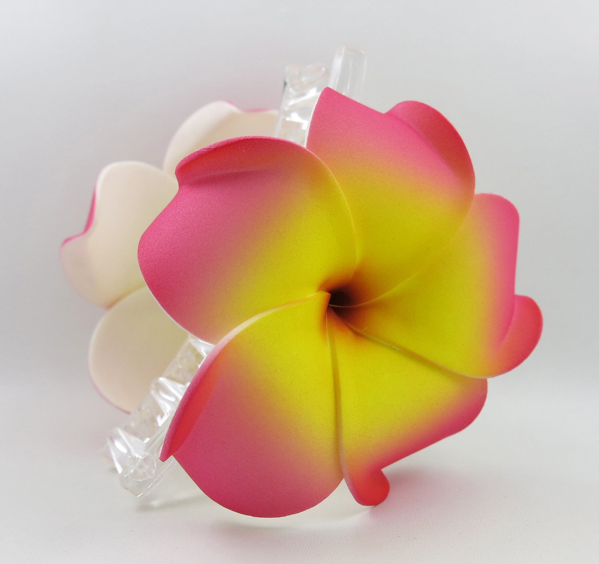 Hawaiian Plumeria Foam Flower Hair Claw Choose Color (24