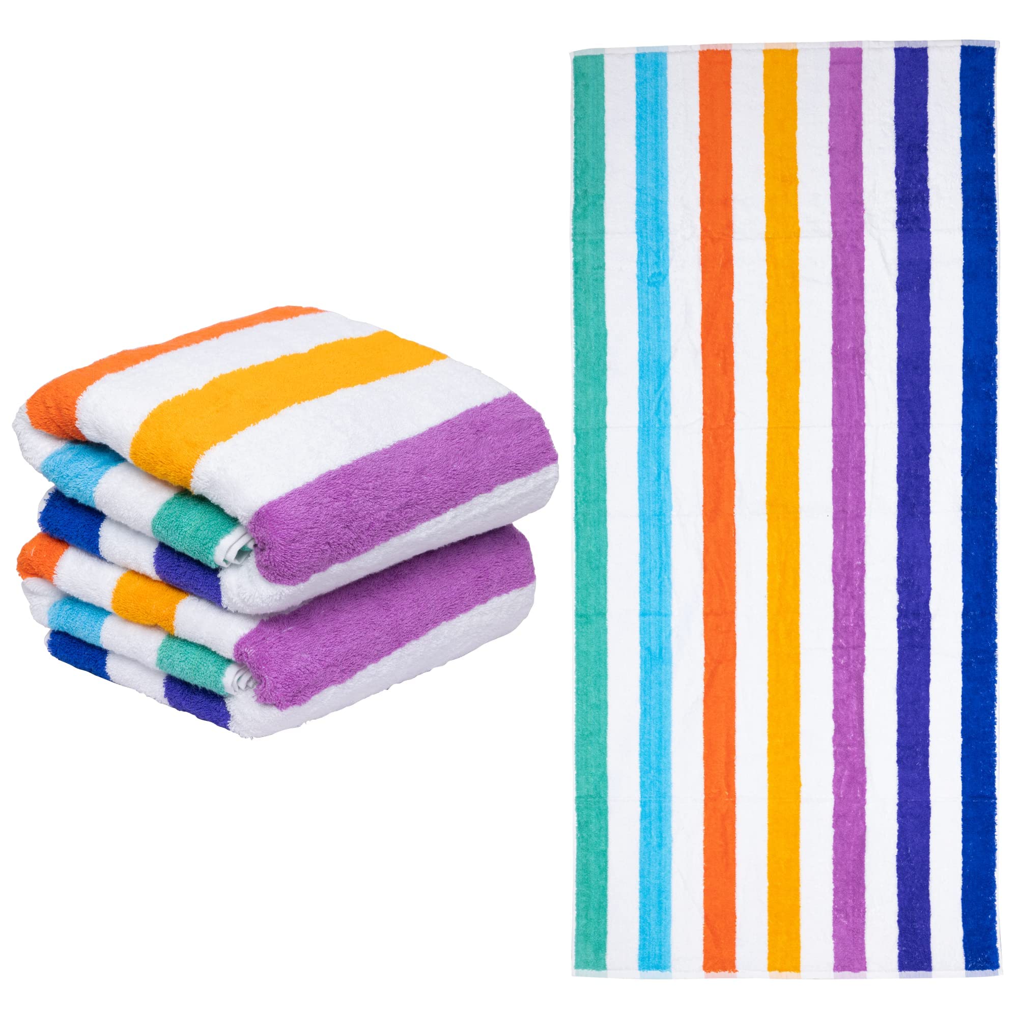 Photo 1 of *** mustard, yellow towels***
***STOCK IMAGE FOR REFERENCE***
Organic Mate Large Beach Towels Set of 2-35x70 Soft & Absorbent Oversized Sheet Made of 100% Cotton - for Swimming Pool, Home, Bath, Spa & Outdoor Use - Bright Colors Elegant Striped Design