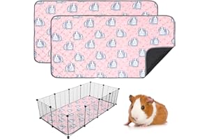 PStarDMoon Guinea Pig Cage Liners Waterproof Guinea Pig Pee Pads, Digital Print Washable Reusable & Anti Slip Guinea Pig Bedding Fast and Super Absorb Water for Small Animals Rabbit Hamster Rat