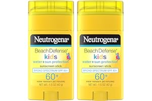 Neutrogena Beach Defense Kids Sunscreen Stick SPF 60+, Hawaii Reef Act 104 Compliant, Octinoxate & Oxybenzone Free, Sunscreen for Face & Body, Travel Size Sun Protection, 1.5 oz