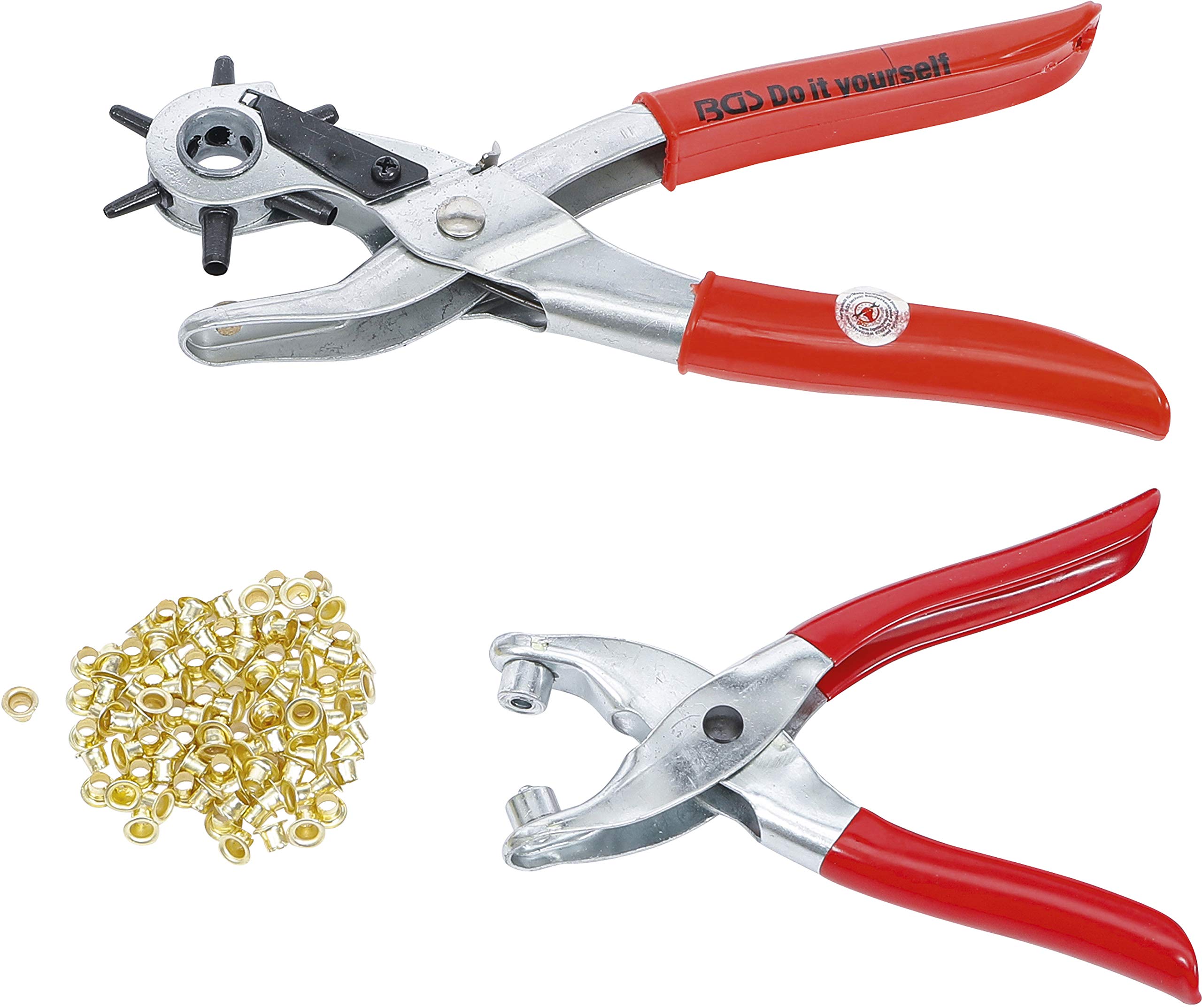 BGS Diy 75840 | Revolving Punch Pliers and Eyelet Pliers Set | 102 pcs.