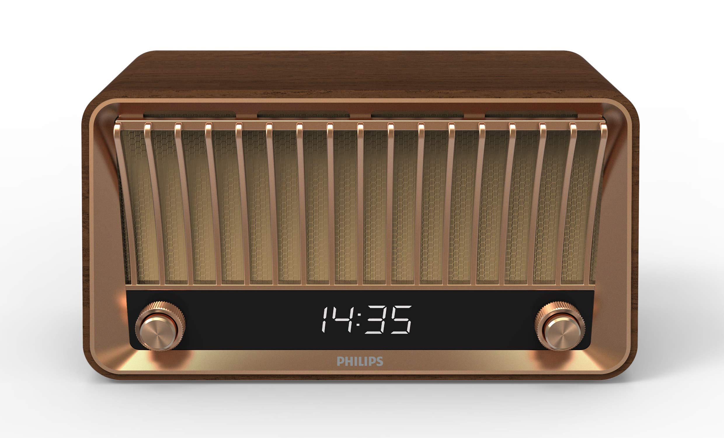 Philips TAVS700 Bluetooth DAB+ Radio - Vintage Design, Brown