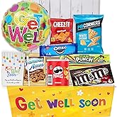GET WELL GIFT basket, package for kids Unisex, child boy or girl Care package, Feel better soon for home or hospital after surgery w/Balloon, candy & snacks & greeting card