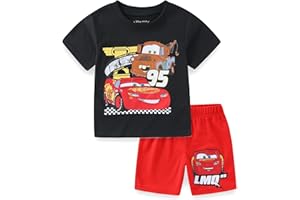 Disney Cars, Mickey Mouse, Monsters Inc. Boys Short Sleeve T-Shirt and Shorts Set for Toddler, Little and Big Kids