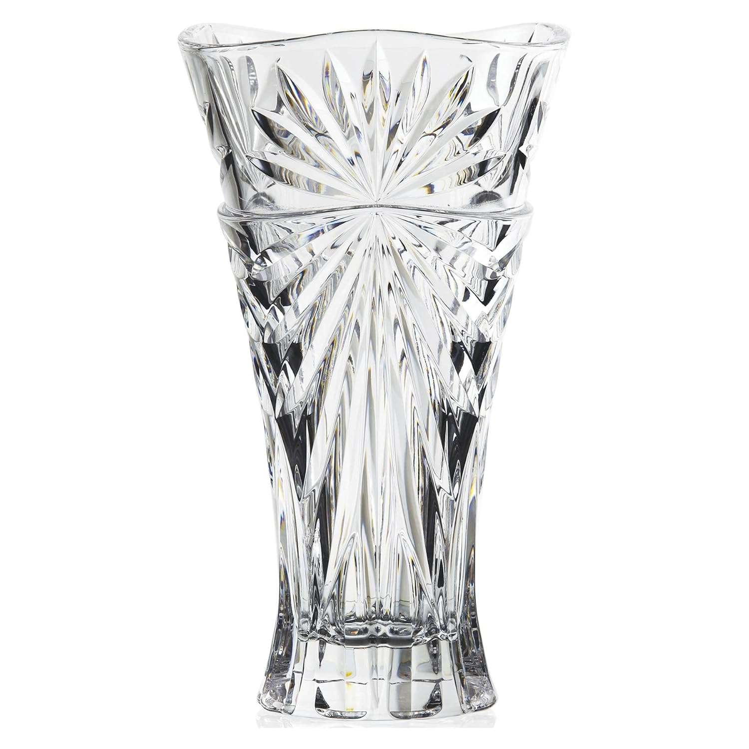 Rcr Crystal Oasis Cut Glass Table Centrepiece Vase 300mm