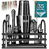 Pro Cocktail Kit | Mixology Bartender Kit | 14-Piece Cocktail Shaker Set | Martini Home Bartending Bar Accessories | Incl. 35