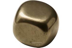 AMAZING GEMSTONE Pyrite Crystals and Healing Stones Tumbled - 1 oz Pyrite Stone Gem Stones, Natural Healing Stones for Energy Balance, Stress Relief - Premium Polished Gems Rocks for Meditation and Wellness