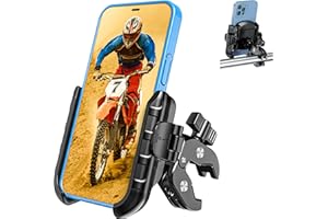 Kewig Motorcycle Phone Mount Holder- [Camera Friendly] Bike Phone Mount Handlebar Clamp Clamp, Bicycle Scooter Phone Holder for Samsung iPhone 16 Pro Max, 15 14 13, for 5.4-7.2" Smartphones
