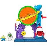 Fisher-Price Imaginext Disney and Pixar Toy Story Pizza Planet Playset with 3-inch Buzz Lightyear & Alien Friend Action Figures, Toy Rocket & Proectiles