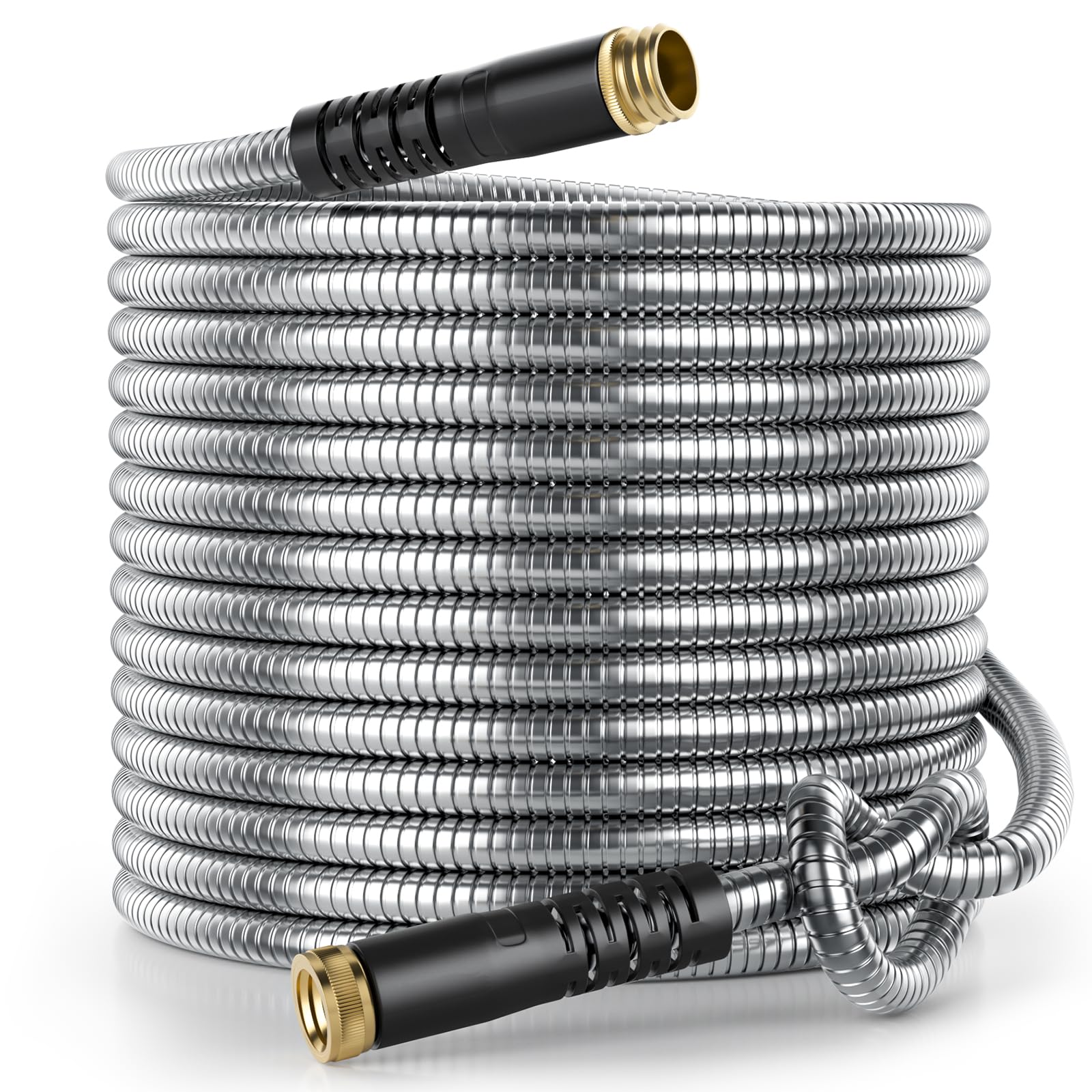 Photo 1 of Sowgreen Stainless Steel Garden Hose 3 ft, Flexible Metal Water Hose 3ft with 3/4'' Crush Resistant Solid Brass Fittings, Heavy Duty, No Kink & No Tangle, Lightweight, Durable, Easy to Coil