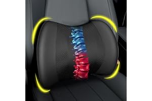 Lofty Aim Lumbar Support Pillow for Car, Memory Foam Lumbar Pillow for Lower Back Pain Relief - Back Cushion for Driving, Chair Support for Car-Office Chair, Wheelchair - Black