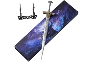 RACEROCKET Eldens Rings Miquellan Knight's Sword Model 11.8-Inch Metal Craft Sword with Display Stand Martial Arts Swords Action Figure Collectible Toy Desk Decor Party Supply Gift