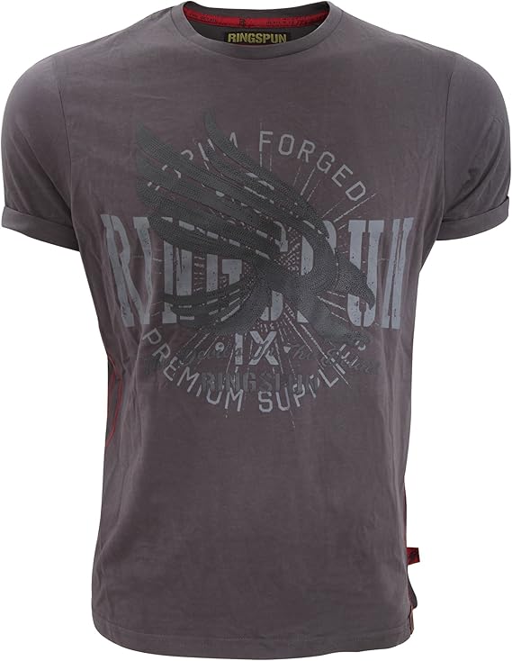 Amazon リングスパン Ringspun メンズ キャマス プリント 半袖tシャツ ブランドtシャツ ブリティッシュファッション 男性用 L チャコール Tシャツ カットソー 通販