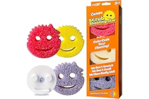 3 Pack for Daddy Mommy Scrub Sponges and Daddy Holder with Suction Cups, Multipurpose Dish Sponges for Kitchen and Home, Easy