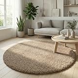 Abaseen Shaggy Rug 120x170 cm Light Beige Thick Pile Non-Slip Living Room view 7
