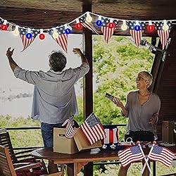 4th of July String Lights, 25FT G40 Red White and