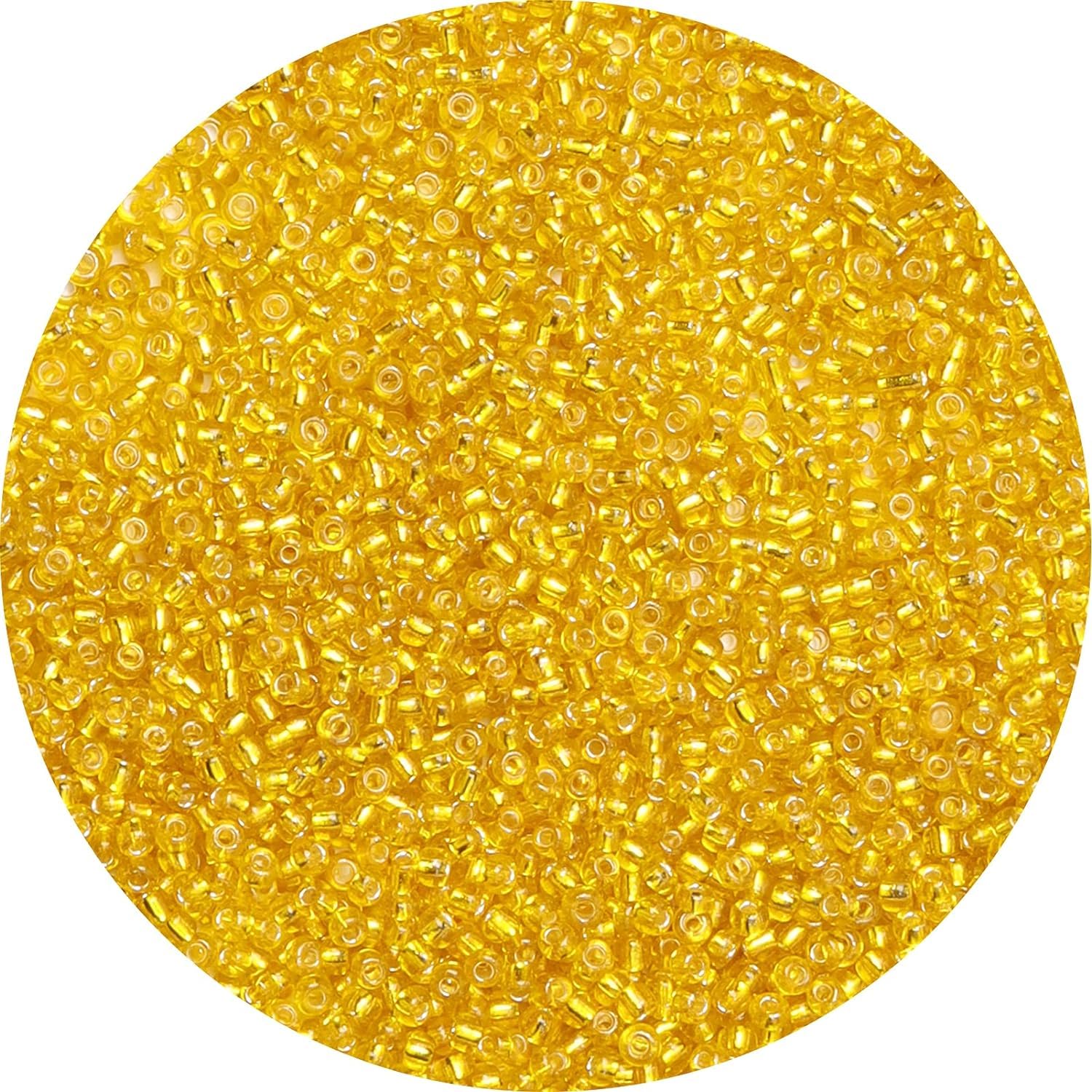 10000PCS Glass Seed Beads for Jewellery Making, 2mm Small Gold Craft Beads for DIY Necklace, Earring, Keychain and Crafting