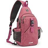G4Free Canvas Sling Bag Crossbody Backpack with USB Charging Port & RFID Blocking, Hiking Daypack Chest Bag for Women Men