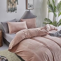 Luxlovery Pink Velvet Comforter Set Cal King Blush