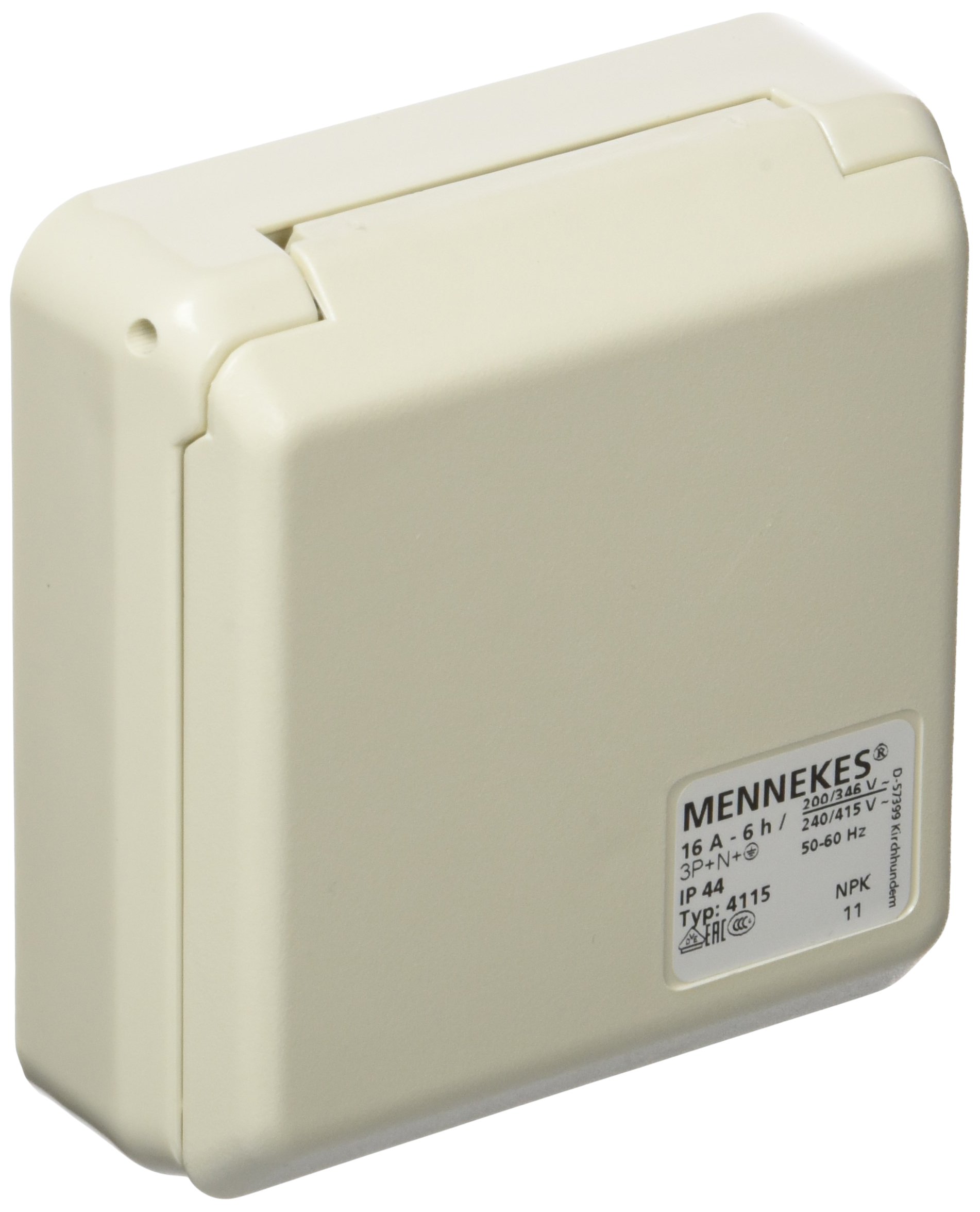 Mennekes 101100352 Bases in Box System cepex-th, Outlets CEE, 400 V, 50 – 60 Hz, 16 A, 5-pin, IP 44, 5 Package