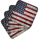 Rogue River Tactical Patriotic USA Flag Drink Coaster Set Gift United States Pledge of Allegiance Bar Kitchen Home