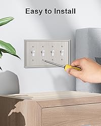 TREEWELL 2-Pack Quad Toggle Light Switch Cover