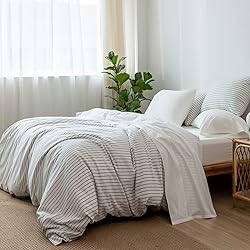 MooMee Bedding Sheet Set 100% Washed Cotton Linen