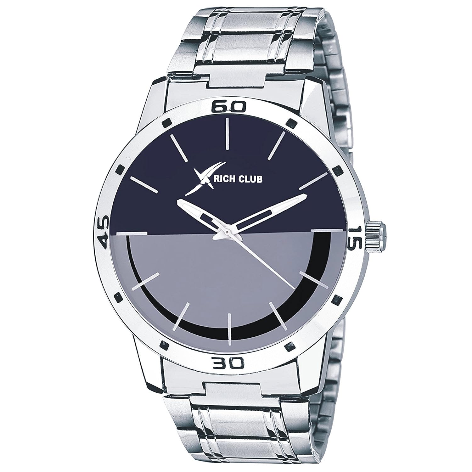 rich club analogue blue grey dial men's & boy's watch (27-smily)